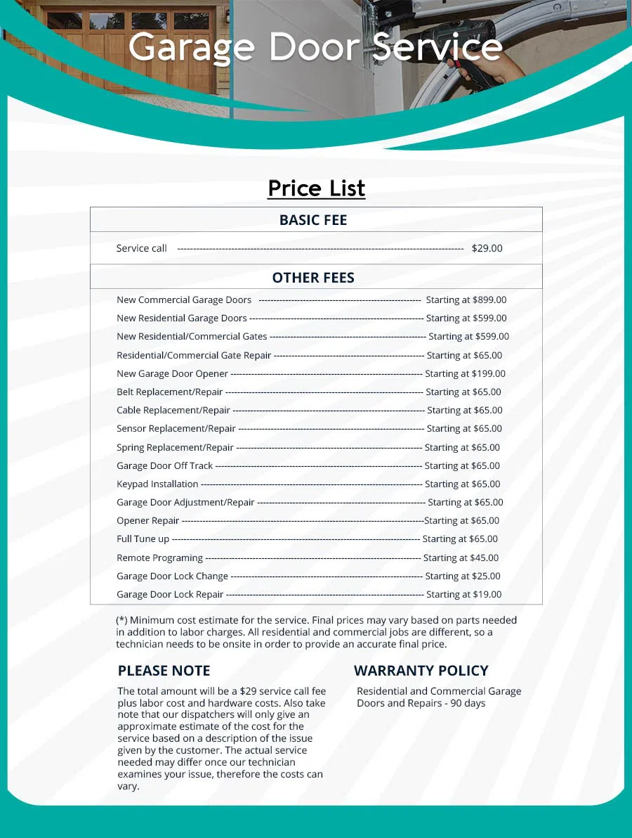 Garage Door Mobile Service Repair Newton Centre, MA 617-898-6318